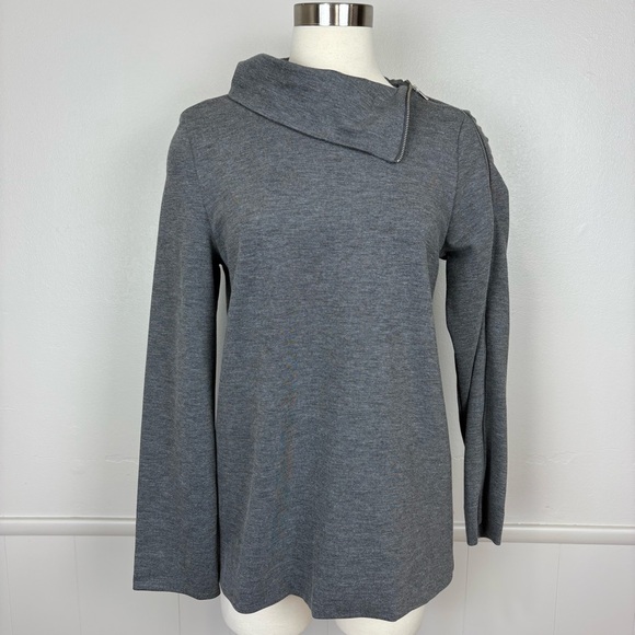 COS Women's Funnel Neck Zippered Neck & Arm Knit Top Size 6 Modern Contemporary - Picture 1 of 17
